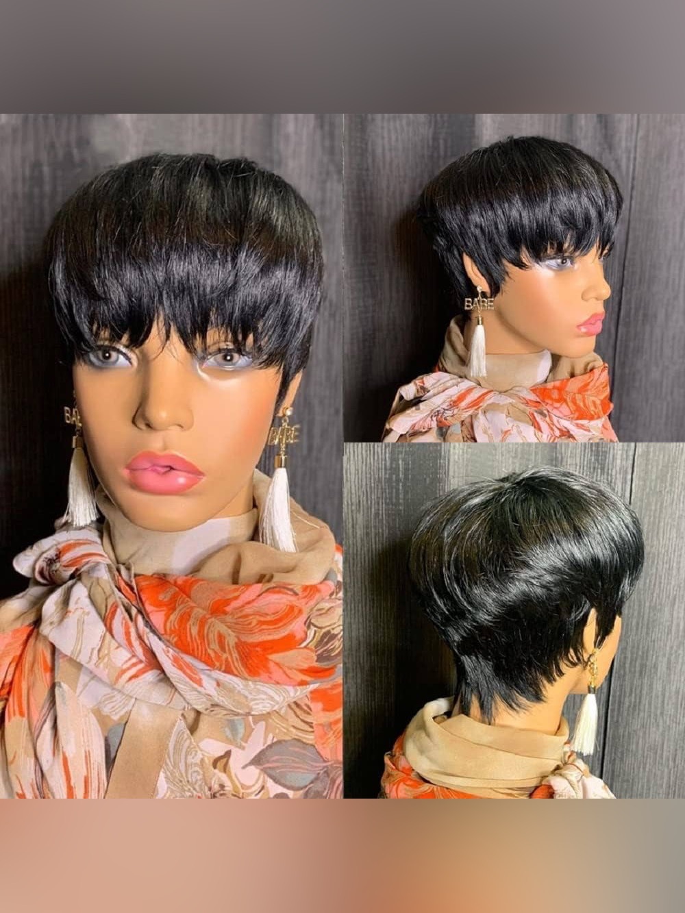 Alcobi Short Bob Wig Human Ha .. gs Human Hair (Natural Black)